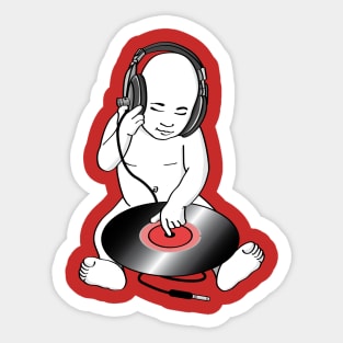 Baby dj white colour bg Sticker